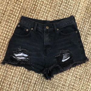 PQLA Black Denim Shorts